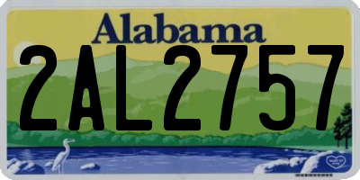 AL license plate 2AL2757
