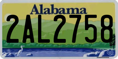 AL license plate 2AL2758
