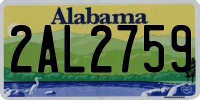 AL license plate 2AL2759