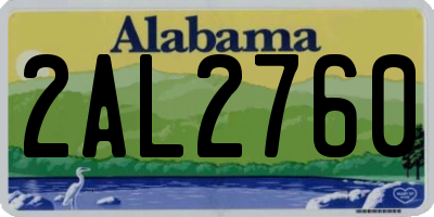 AL license plate 2AL2760