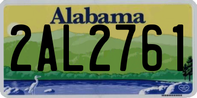 AL license plate 2AL2761