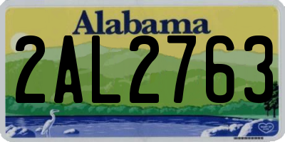 AL license plate 2AL2763
