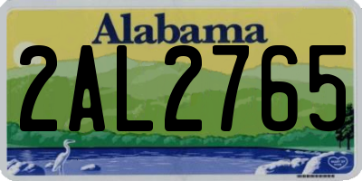 AL license plate 2AL2765