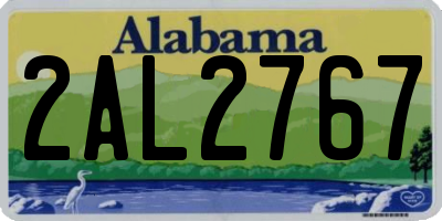 AL license plate 2AL2767