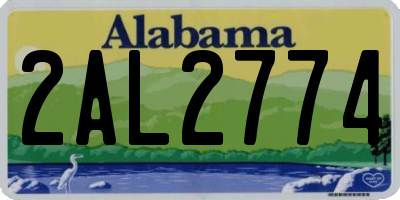 AL license plate 2AL2774