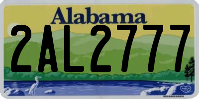 AL license plate 2AL2777