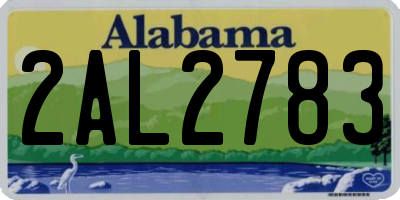 AL license plate 2AL2783