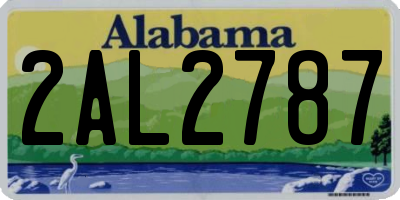 AL license plate 2AL2787