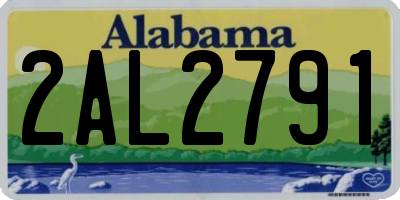 AL license plate 2AL2791