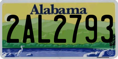 AL license plate 2AL2793