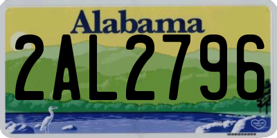 AL license plate 2AL2796