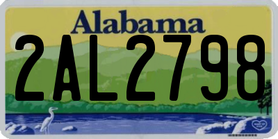 AL license plate 2AL2798