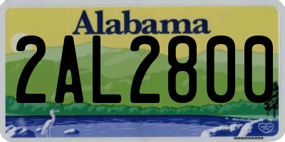 AL license plate 2AL2800