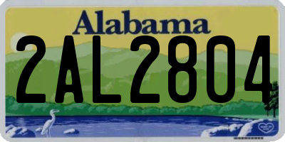 AL license plate 2AL2804