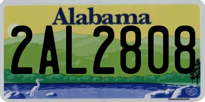 AL license plate 2AL2808