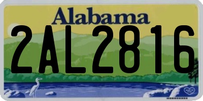 AL license plate 2AL2816
