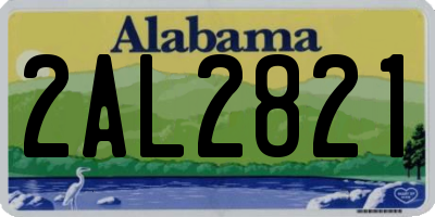 AL license plate 2AL2821