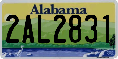 AL license plate 2AL2831