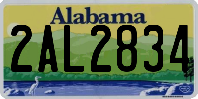 AL license plate 2AL2834