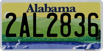AL license plate 2AL2836