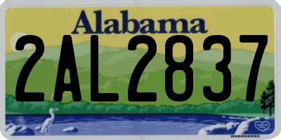 AL license plate 2AL2837
