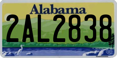 AL license plate 2AL2838