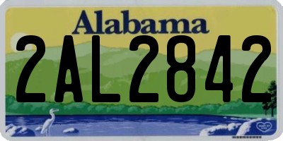 AL license plate 2AL2842