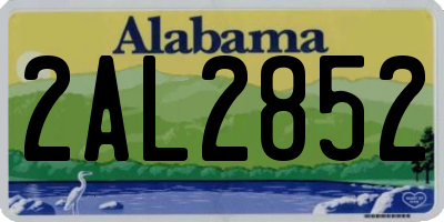 AL license plate 2AL2852