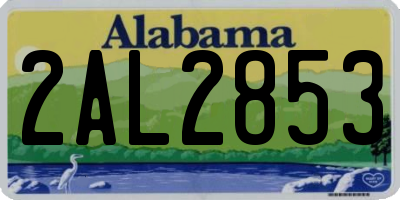 AL license plate 2AL2853