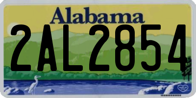 AL license plate 2AL2854