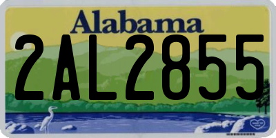 AL license plate 2AL2855