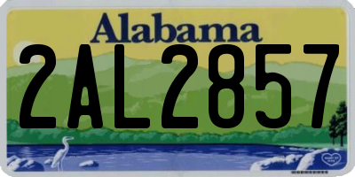 AL license plate 2AL2857