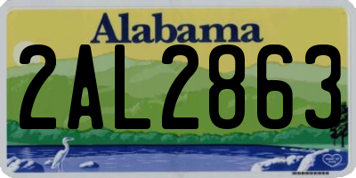 AL license plate 2AL2863