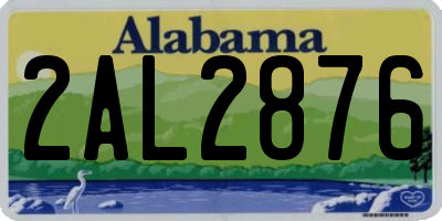 AL license plate 2AL2876