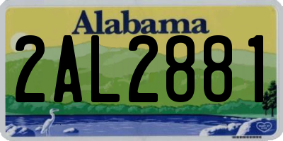 AL license plate 2AL2881