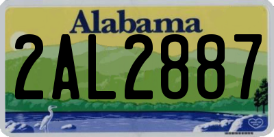 AL license plate 2AL2887