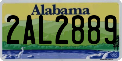 AL license plate 2AL2889