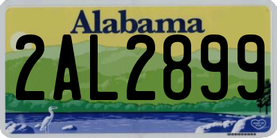 AL license plate 2AL2899