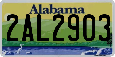 AL license plate 2AL2903