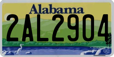 AL license plate 2AL2904