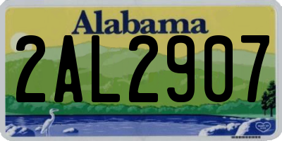 AL license plate 2AL2907