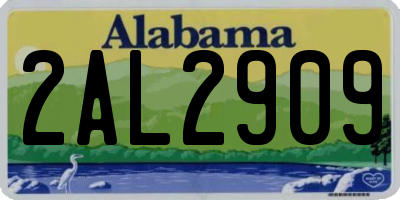 AL license plate 2AL2909