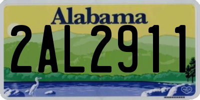 AL license plate 2AL2911