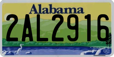 AL license plate 2AL2916