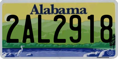AL license plate 2AL2918