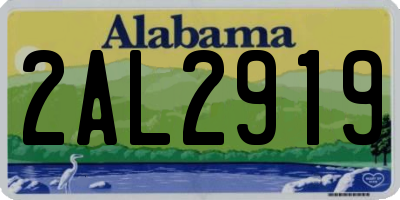 AL license plate 2AL2919