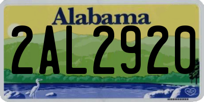 AL license plate 2AL2920