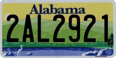 AL license plate 2AL2921