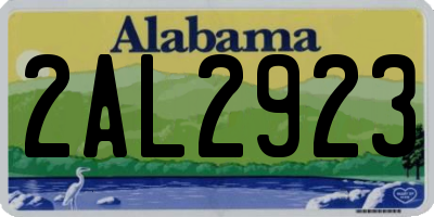 AL license plate 2AL2923