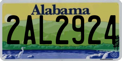 AL license plate 2AL2924